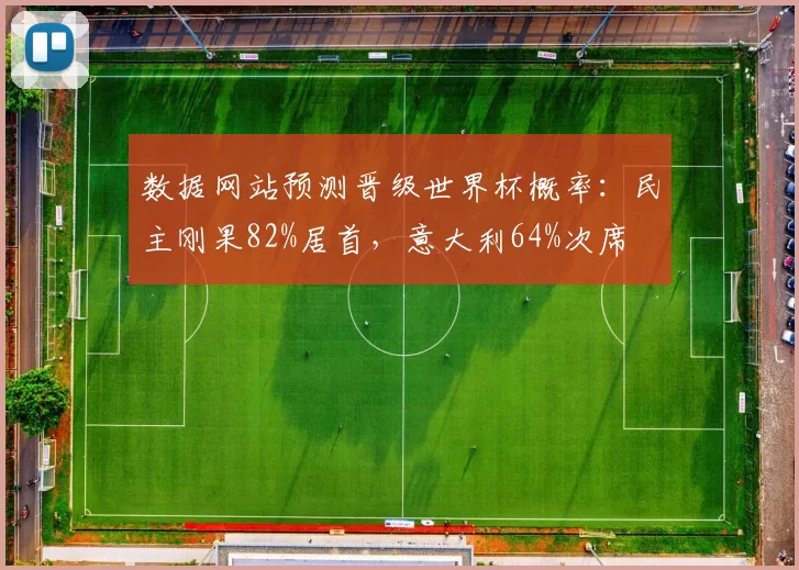 数据网站预测晋级世界杯概率：民主刚果82%居首，意大利64%次席